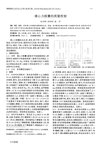 康心力胶囊的质量控制